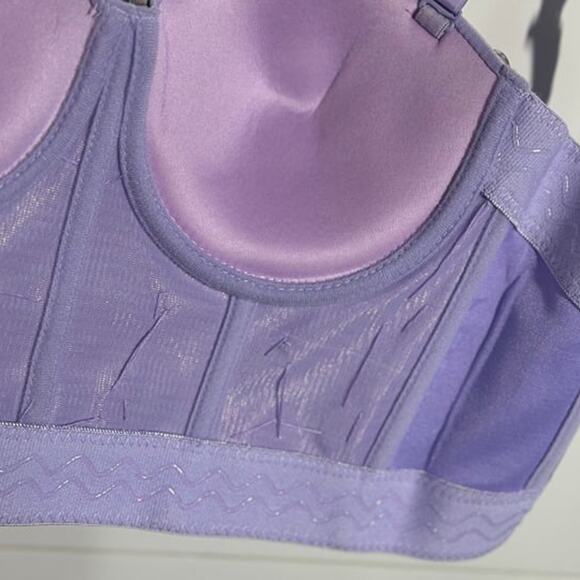 NWOT Purple Sparkly Rhinestone Bustier Crop Top Corset 36B (GORGEOUS!!) - Picture 9 of 12